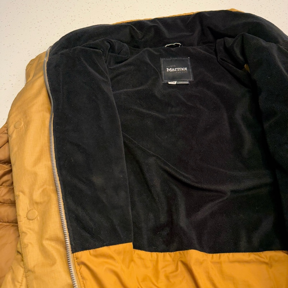Marmot Alderbrook 700 Fill Down Parka Golden Honeycomb Winter Coat Womens Medium - Picture 10 of 16